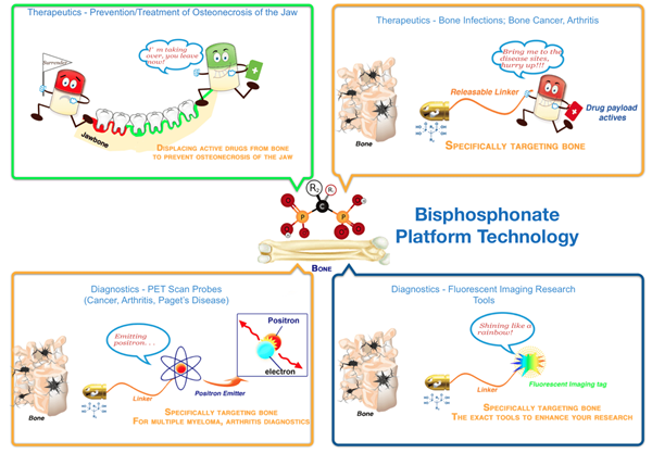 雙膦酸鹽(Bisphosphonates)技術(shù)平臺示意圖