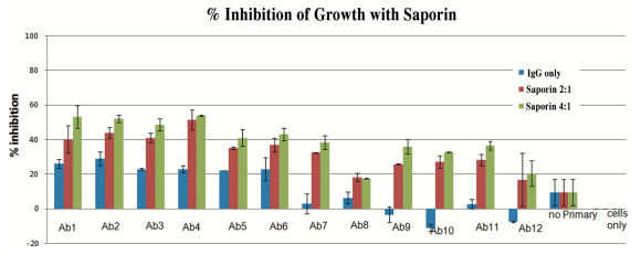 將抗體固定在25nM，并使用Fab-ZAP（人）在50 nM和100 nM
