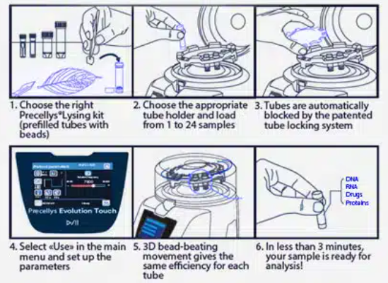 Precellys Evolution Touch快速操作指南