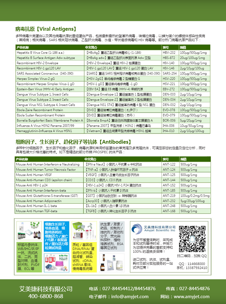 Prospec常用細(xì)胞因子艾美捷產(chǎn)品折頁